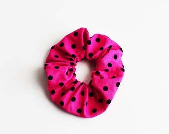 Pink Polka Dot Scrunchie