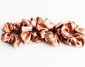 Rose Gold Satin Scrunchie