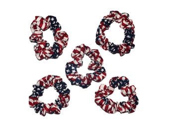 Boutique Scrunchie: Red, White & Blue USA Patriotic