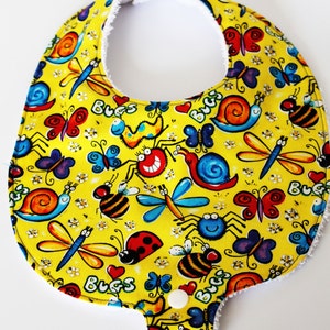 Happy Joyful Bugs Binky Bib Pacifier Bib Baby Bibs Baby Shower Gifts New Baby Baby Girl Baby Boy image 5