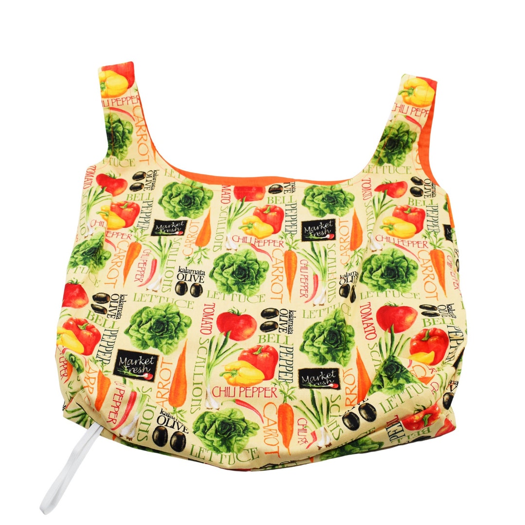 Reusable Lined Grocery Bag, Cotton Grocery Bag, Produce Bag, Farmers