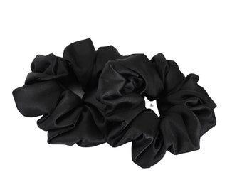 Oversized Satin Boutique Scrunchie in Midnight