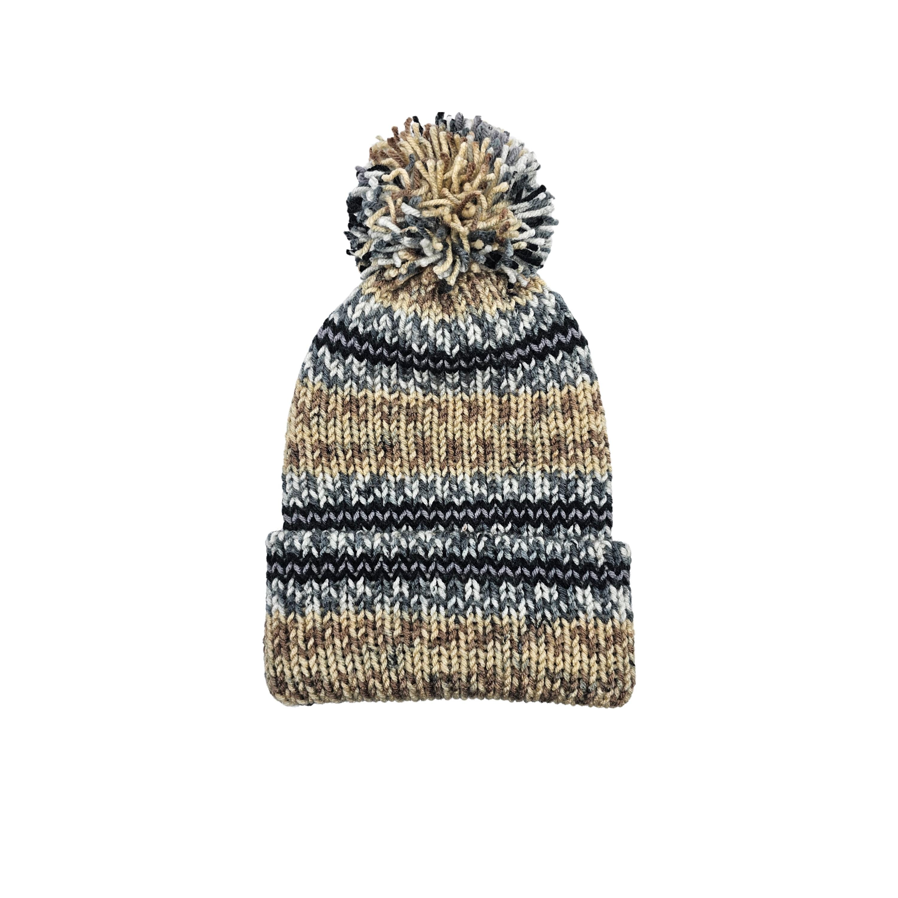 Earthy Essentials Beanie with Pom – Double-Layered -Natural Neutral Color Winter Two looks. One cozy essential. ? Meet the Reversible Double  main image 3