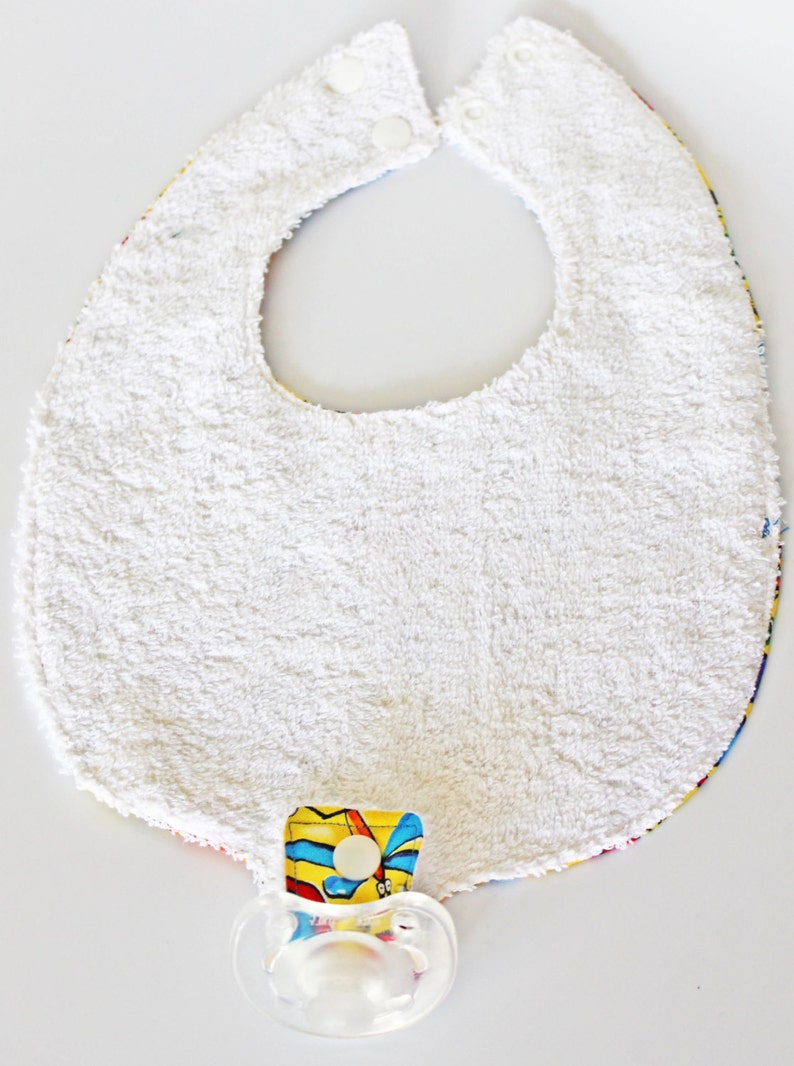 Happy Joyful Bugs Binky Bib Pacifier Bib Baby Bibs Baby Shower Gifts New Baby Baby Girl Baby Boy image 2