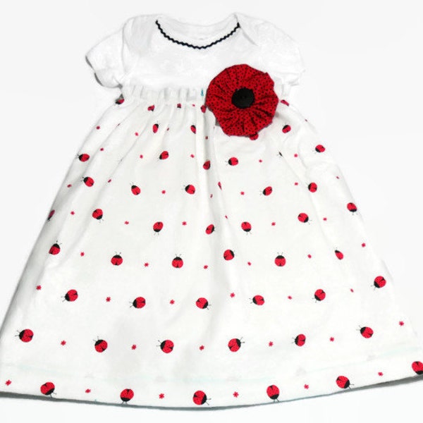 Baby Dress - Ladybug outfit -  Ladybugs - Baby Girl - Bodysuit Dress - Baby Girl Gift - Peapodlilfrogs