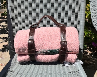 Leather blanket roll / hiking gear /serape blanket / outdoor / bedroll /motorcycle /yoga blanket