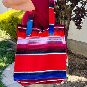 Button Top Serape bag/southwest/serape/beach bag/reusable bag