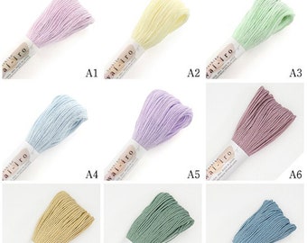 5 Sashiko Thread Packs in Pale & Smokey Colors  - Awai-Iro