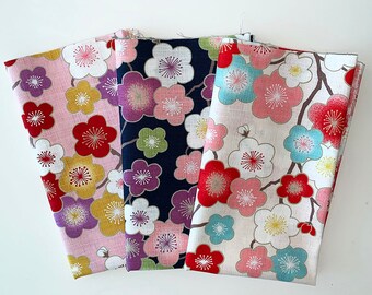 Quilting Fabric Fat Quarters Fabric Bundles Japanese Floral Patterns for DIY Sewing Patchwork Scrapbooking Crafts Bags Pillows 19.68 x 19.68 inch 100 Cotton Large Squares Fabric 5 PCS