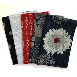 5 Traditional Japanese Designs - Fat Quarter Fabric Bundle - #862