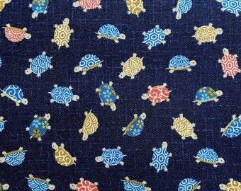 Tiny Turtles: Navy Blue Japanese Fabric