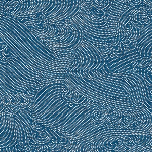 New! Waves - Homespun Blue & White Japanese Traditional Fabric