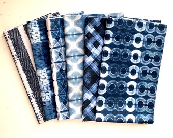 6 diseños Shibori azules y blancos: perfectos para Boro, Sashiko, edredones y proyectos de manualidades #724