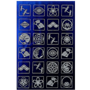 24 STEMMI GIAPPONESI: Pannello Sashiko in blu indaco - 29" x 44"