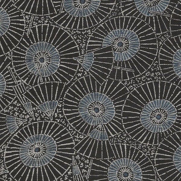 New! Japanese Parasols - Navy Blue Homespun 100% Cotton Traditional Fabric