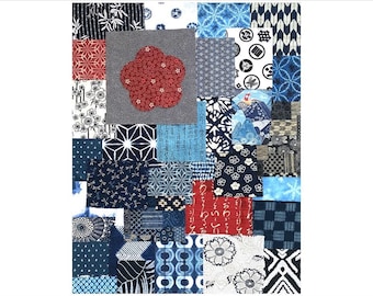 33 Pieces Mixed Boro Japanese Fabric Collection #357 Slow Stitching