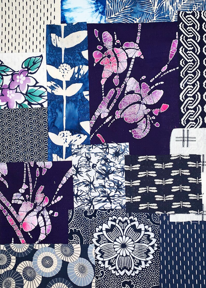 Boro Fabric Asian Japanese Collection #268-15 Pieces