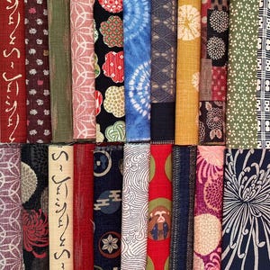 Lot de 20 tissus texturés épais en coton ratière japonais n° 484 - Multicolore
