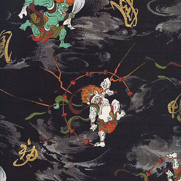 DEMONS OF JAPAN - Legendary Creatures - Asian Japanese Fabric - By the 1/2 Yard