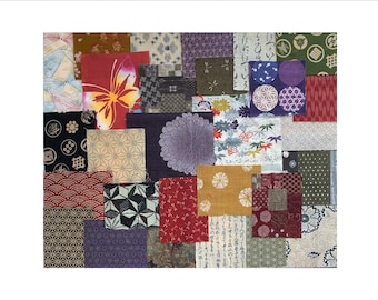 28 Pieces Mixed Boro Japanese Fabric Collection #438 Slow Stitching