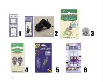 SASHIKO & BORO TOOLS:  Needles, Thimbles, Threaders, Fabric Glue Sticks