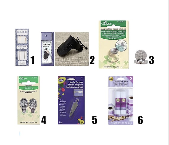Kit Di 2 Ditali Regolabili Per Sashiko E Cucito A Mano - Metallici, Grandi E Piccoli