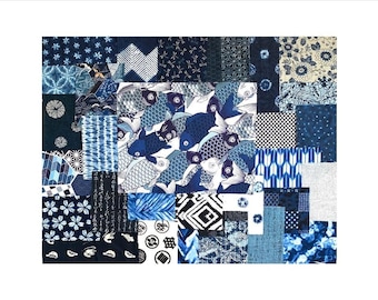 29 Boro Japanese Fabric Collection - Koi #413 Slow Stitching