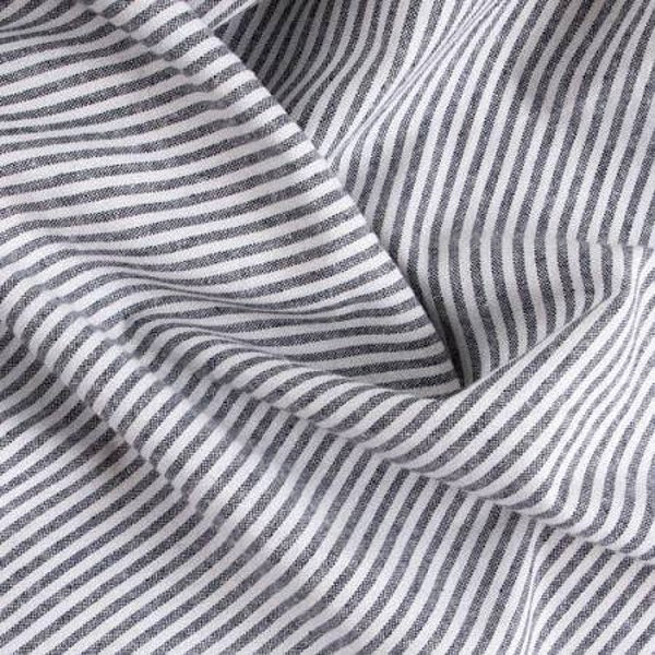 Thin Stripe Yarn Dyed Classic Wovens - Indigo & White Linen/Cotton Blend - Beautiful for Quilts, Sashiko, Apparel, Crafting