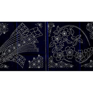 SASHIKO PREPRINTED PANEL: 2 Designs - 11.5 inches x 21 inches