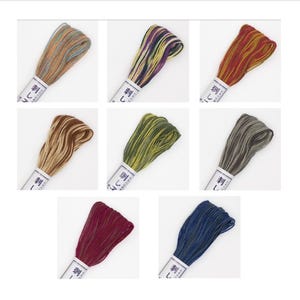 Kurzfädiges, mehrfarbiges Sashiko-Garn – 8 verschiedene Farben