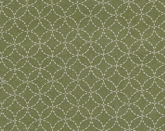 Interlocking Circles - Seven Treasures 'Shippou' Design in Green