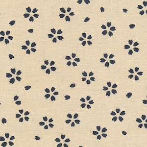 CHERRY BLOSSOMS - Cream Traditional Japanese Fabric
