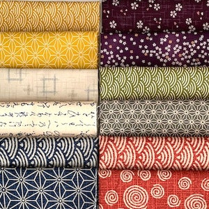 12 VARIETY Japanese Fat Eighth Fabric Bundle #765 - 6 Colors