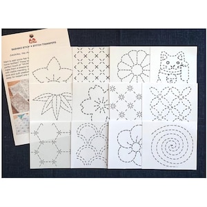 Stick 'n Stitch Pattern Transfers for Sashiko Stitching - #791