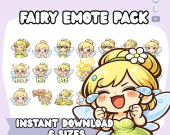 Kawaii Fairy Twitch Emotes Pack | Pastel Stream Icons (Digital Download