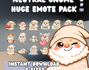 Gnome Twitch and Youtube Emotes Pack | Gnome Stream Icons (Digital Download)