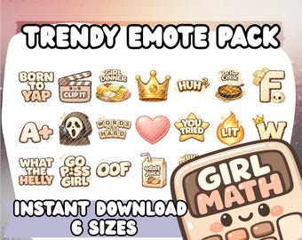 Trendy Twitch Emotes Pack | Cozy Neutral Gamer Emotes | Discord & Streaming Chat PNGs