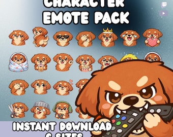 Red Golden Retriever Emotes Pack | Dog Stream Icons (Digital Download)