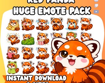 Red Panda Emotes | Stream Icons (Digital Download, 6 Sizes) - Discord, Twitch, Youtube Emotes