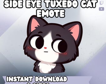 Black Tuxedo Cat Emote | Stream Icon (Digital Download, 6 Sizes) - Discord, Twitch, Youtube Emote