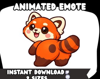 Animated Red Panda Twerk Emote, Twitch/Discord (Digital Download, 3 Sizes)