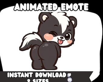Animated Skunk Twerk Emote, Twitch/Discord (Digital Download, 3 Sizes)