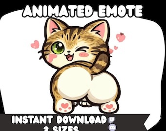 Animated Tabby Cat Twerk Emote, Twitch/Discord (Digital Download, 3 Sizes)