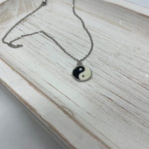 Stainless Steel Yin Yang Pendant Necklace, Hypo Allergenic Jewelry, Woman Necklace, Tai Chi Pendant,   Gift for Men, Taiji Jewelry
