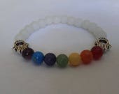 Hamsa hand Chakra 7 stone bracelet, rainbow bracelet, healing, meditation, feng shui bracelet