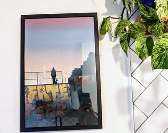 Framed Skateboarding Print