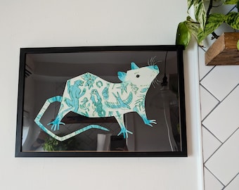 Framed Tattooed Rat Print