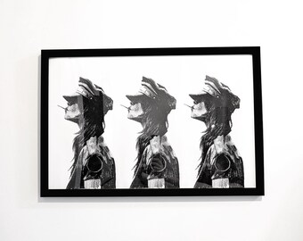 Framed 11" x 17" Punk Girl Print