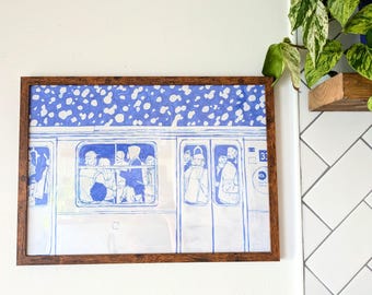 Framed Snowy Subway Print