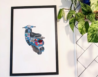 Framed Vespa Print